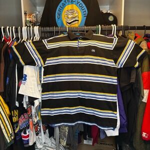Y2K Ecko Unltd Striped Polo Shirt XL